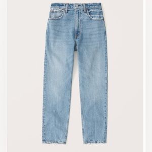 Abercrombie High Rise Mom Jean, Light Blue, 28 Short
